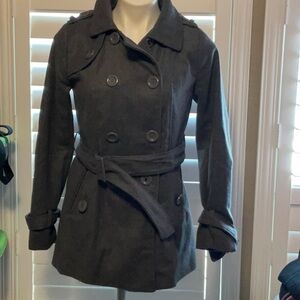 Ambiance Gray Trench Coat Classic Tailored Design